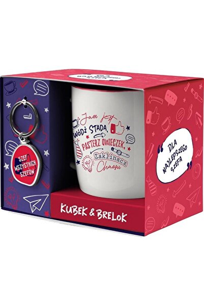 OEM Cadouri Be-Happy: Set cadou „Cel mai bun sef” – cană 330 ml + breloc