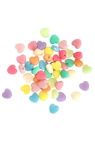 OEM Margele acrilice inimioare macaron 50 buc Dalprint dpCraft