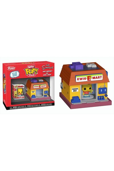 OEM Set 2 figurine Bitty POP Towns - Bart Simpson si Kwik-E-Mart, 2,5 cm, cu ...