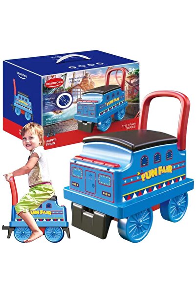 OEM Locomotiva Maksik 3 în 1 de împins, premergator, vagon albastru