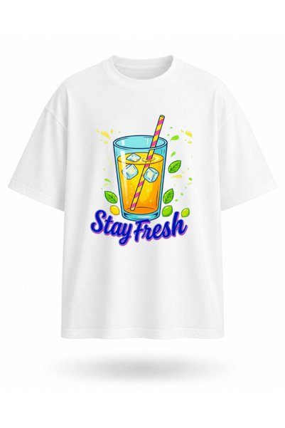 OPPPSSS Stay Fresh Λιμονάτα – Φανελάκι oversized με τύπωμα, Unisex, με καλοκα...