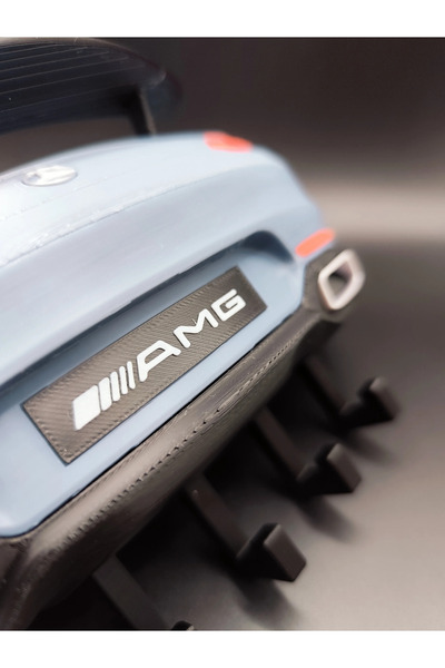 Eva Prints Cuier pentru chei Mercedes-AMG GT, organizator perete, suport chei auto, model decorativ printat 3D, 5 carlige