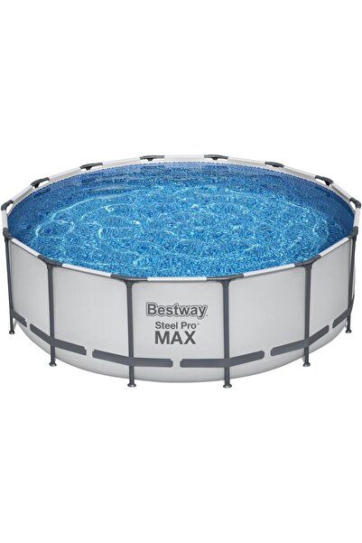 BESTWAY Стоманен кръгъл басейн комплект Steel Pro Max с помпа, покривало и ст...