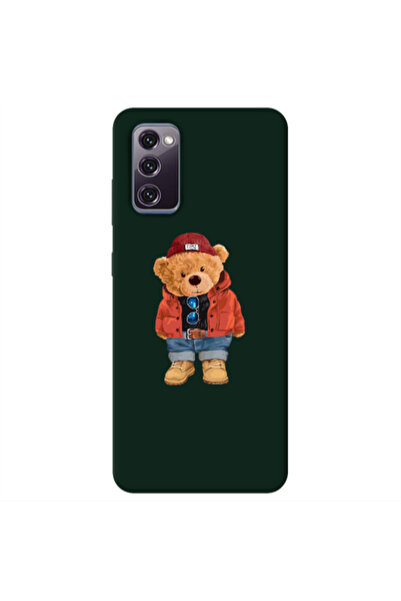 Other Samsung S20 FE Bear in a hat Dark Green Colored Silicone TPU Θήκη