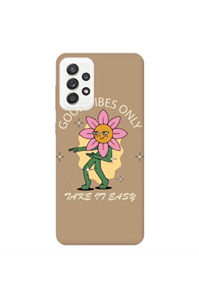 Other Samsung A52 Good Vibes Only Brown Colored Silicone TPU Θήκη
