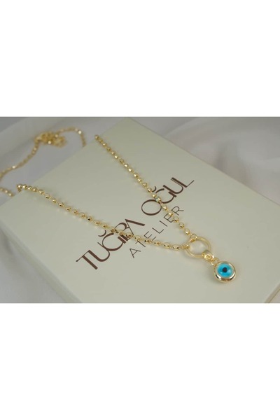 ATELİER TUĞBA Kol614 Nazar Beaded Chain Necklace