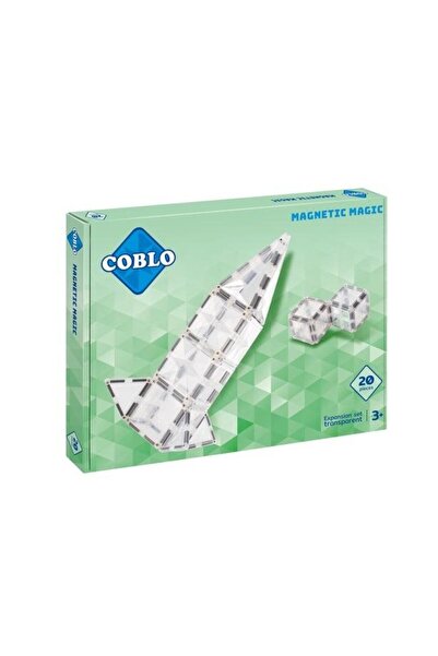 Coblo Set 20 piese magnetice de constructie, Coblo, 267x363 mm, Transparent