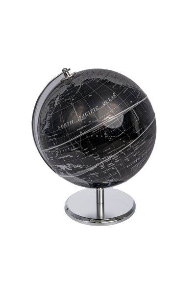 MC Micostore Glob pamantesc Cnx, 20cm, PVC dur, negru, suport auriu/argintiu