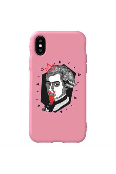 Other Apple iPhone Xs Max Bearded Pink Colored Silicone TPU Θήκη