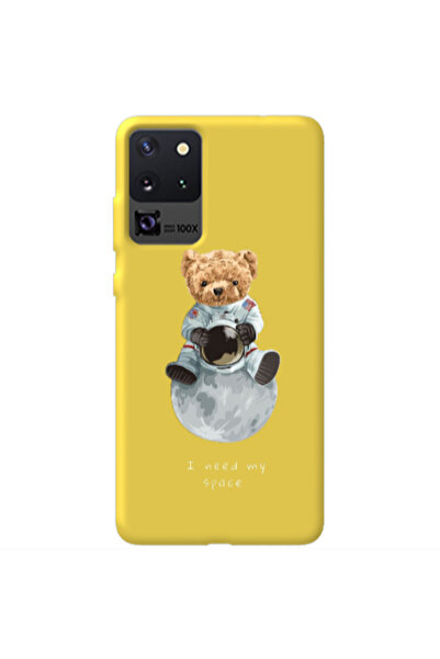 Other Samsung S20 Ultra Bear in space Yellow Colored Silicone TPU Θήκη