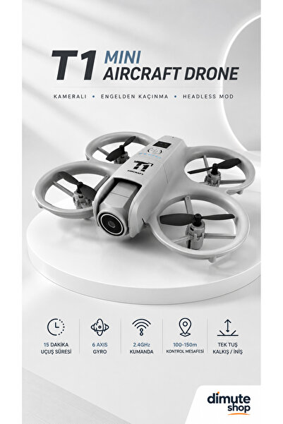 Dimute Shop T1 Mini Aircraft Drone Kameralı Headless Mod Engelden Kaçınma