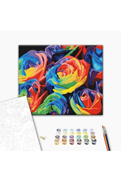 MC Micostore Ζωγραφική με αριθμούς Σετ Άνω-Κάτω 40x50εκ., Brushme - Τριαντάφυ...