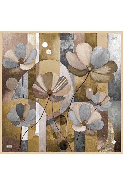 Levidor Gold Garden Patterned Sura Silk Scarf
