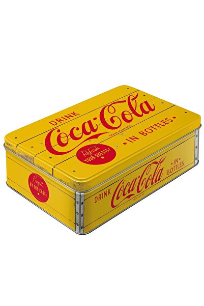 Nostalgic Art Nostalgic-Art 30725 Coca-Cola - Logo Yellow, Flat Storage Can