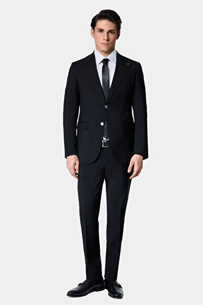 Damat Regular Fit Siyah Çizgili Takim Elbise