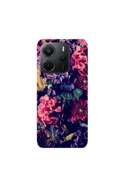 Other Xiaomi Redmi Note 14 Purple and pink flowers Transparent Silicone TPU Θήκη