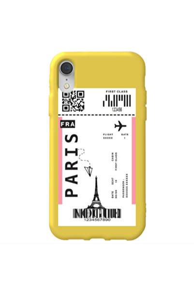 Other Apple iPhone Xr Paris FRA Yellow Colored Silicone TPU Θήκη