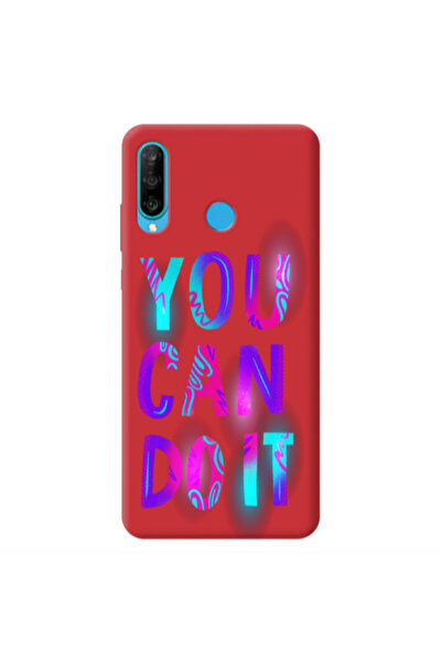 Other Huawei P30 Lite You Can Doit Red Colored Silicone TPU Θήκη