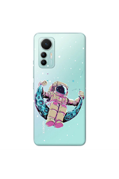 Other Xiaomi Mi 12 Lite Astronaut swinging on the moon Transparent Silicone T...