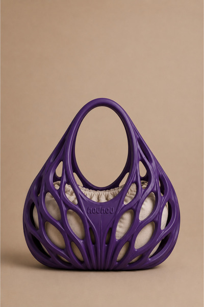 MOUMOU Mor - MOU - Vein - 25cm- 3D Baskı Ve Dekoratif Kadın El Çantası