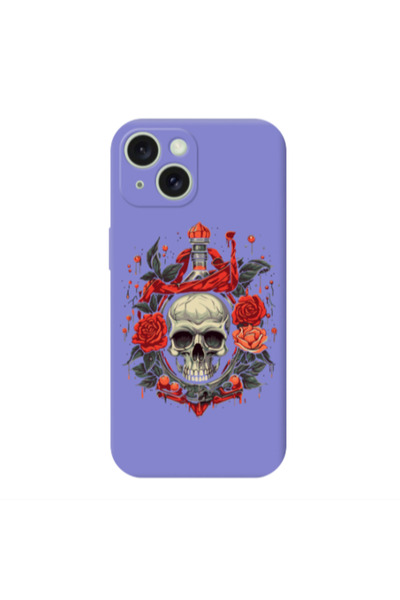 Other Apple iPhone 15 Plus Flower head Purple Colored Silicone TPU Θήκη