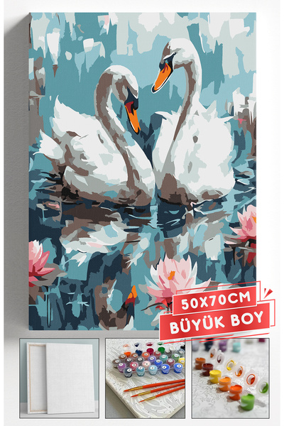 Akihabara Sayılarla Boyama Hobi Seti Çerçeveli Numaralı Tuval Fırça Boya Dahi...