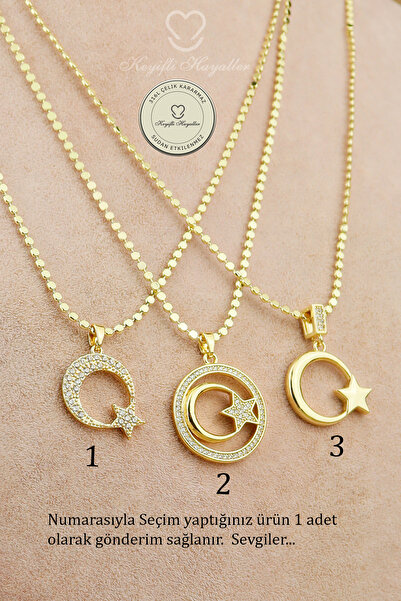 316L Moon Star Sequins Chain Non-darkening Necklace 46cm (1 piece will be sent according to the number you choose.)