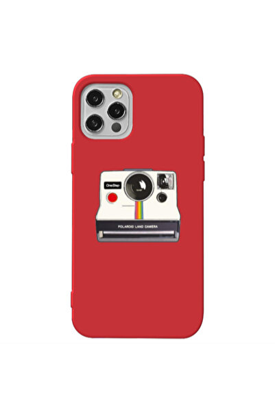 Other Apple iPhone 12 Pro Polaroid land camera Red Colored Silicone TPU Θήκη