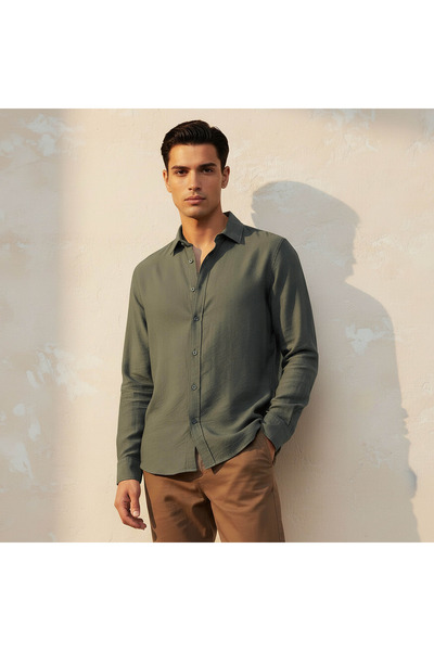 FAV Men Regular Fit Collared Long Sleeve Shirt