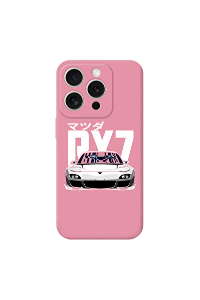 Other Apple iPhone 15 Pro Max Car Rx7 Pink Colored Silicone TPU Θήκη