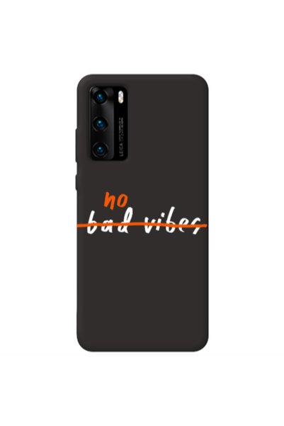 Other Huawei P40 No bad vibes 2 Black Colored Silicone TPU Θήκη