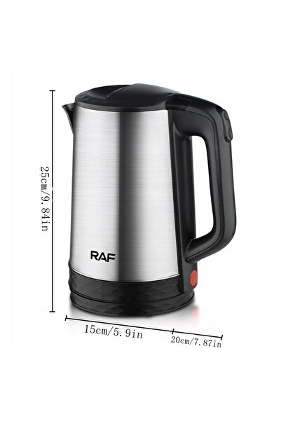 raf Fierbător electric 2.3L, 1800W, Oțel inoxidabil, Oprire automată, Arginti...