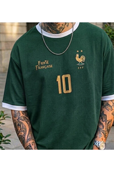 COHERENT Tricou unisex pentru bărbați/femei FRANCAISE din bumbac supradimensi...