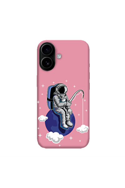 Other Apple Iphone 16 plus Fishing space Pink Colored Silicone TPU Θήκη