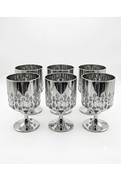 Kristal Market Handmade Cut Crystal Titanium Footed Water Soft Drink