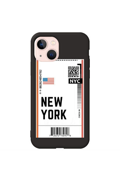 Other Apple iPhone 13 New York NYC Black Colored Silicone TPU Θήκη