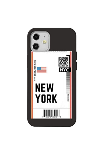 Other Apple iPhone 12 New York NYC Black Colored Silicone TPU Θήκη
