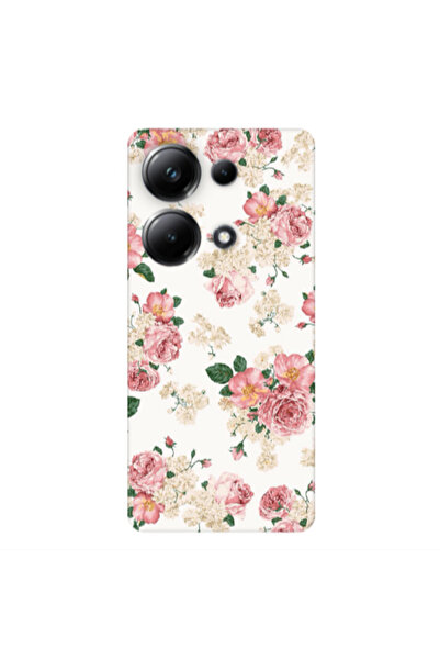 Other Xiaomi Poco M6 Pro 4G Pink Flowers 2 Transparent Silicone TPU Θήκη