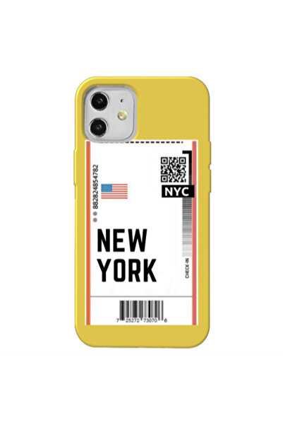 Other Apple iPhone 12 New York NYC Yellow Colored Silicone TPU Θήκη