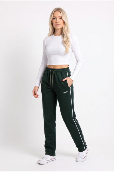 TKT Women's Khaki Color Sweatpants with Double Piping on the Sides, Comfortab...