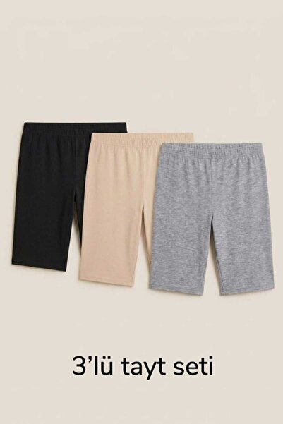Brashop 3 Pieces Women's Plus Size High Waist Short Leggings - Cotton Lycra O...