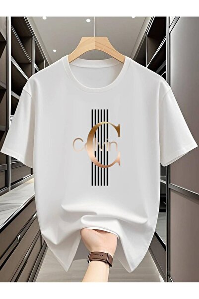 01THEONE Men'S Plus Size Casual T-Shirt - "Clin" Graphic Print, Soft & Comfor...