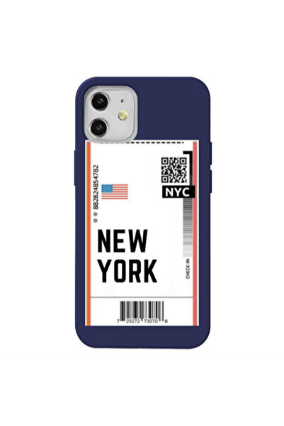 Other Apple iPhone 12 New York NYC Dark blue Colored Silicone TPU Θήκη