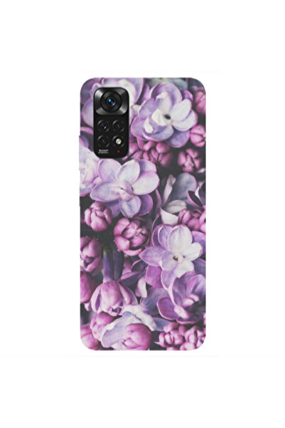 Other Xiaomi Redmi Note 11S NFC Purple Flowers Transparent Silicone TPU Θήκη
