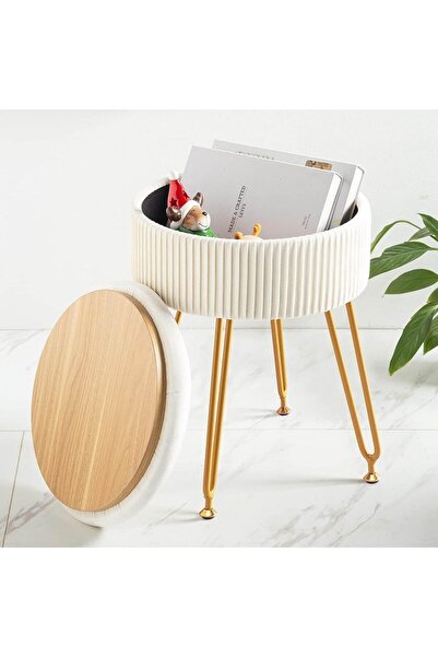 Arabest Vanity Stool Chair for Makeup Room,Velvet Vanity Stool Footrests,Roun...