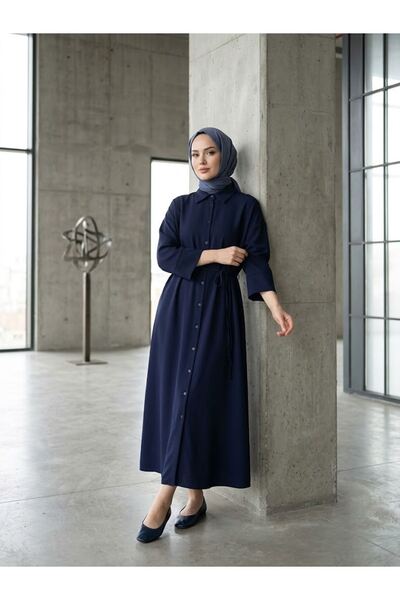Naknaku Fake Cuff Dabıl Dress-Navy Blue