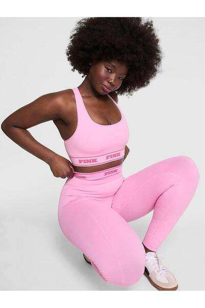 PINK Seamless Klasik Logo Detaylı Tayt