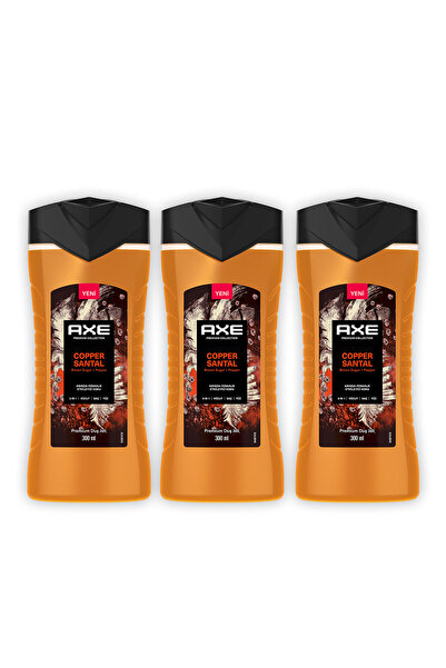 Axe Premium Collection Duş Jeli Copper Santal 3in1 Vücut Saç Yüz 300 ml x3