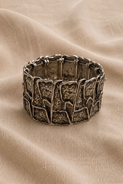 Clandestino Bohemian Wide Bracelet Silver Color
