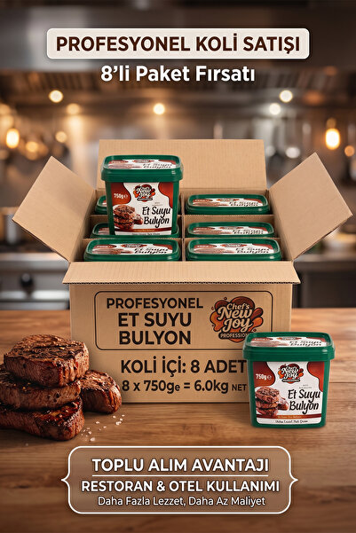 chef's new joy professional Et Bulyon 750 G x 8 Adet - 1 Koli (Koli Bazlı Avantaj Paketi)